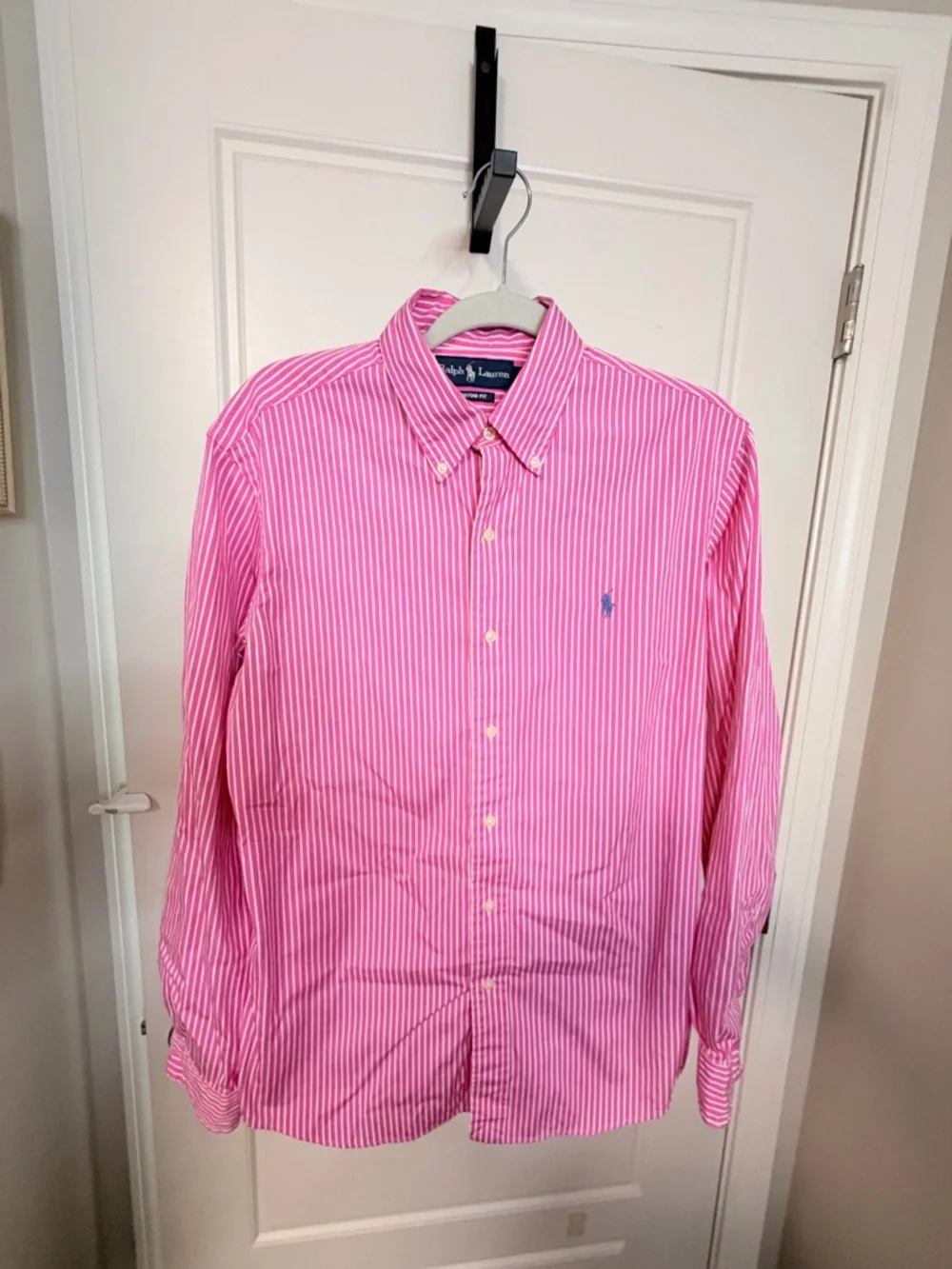 Ralph Lauren Pink and White Striped Button-Down Shirt - Picture 3 of 5